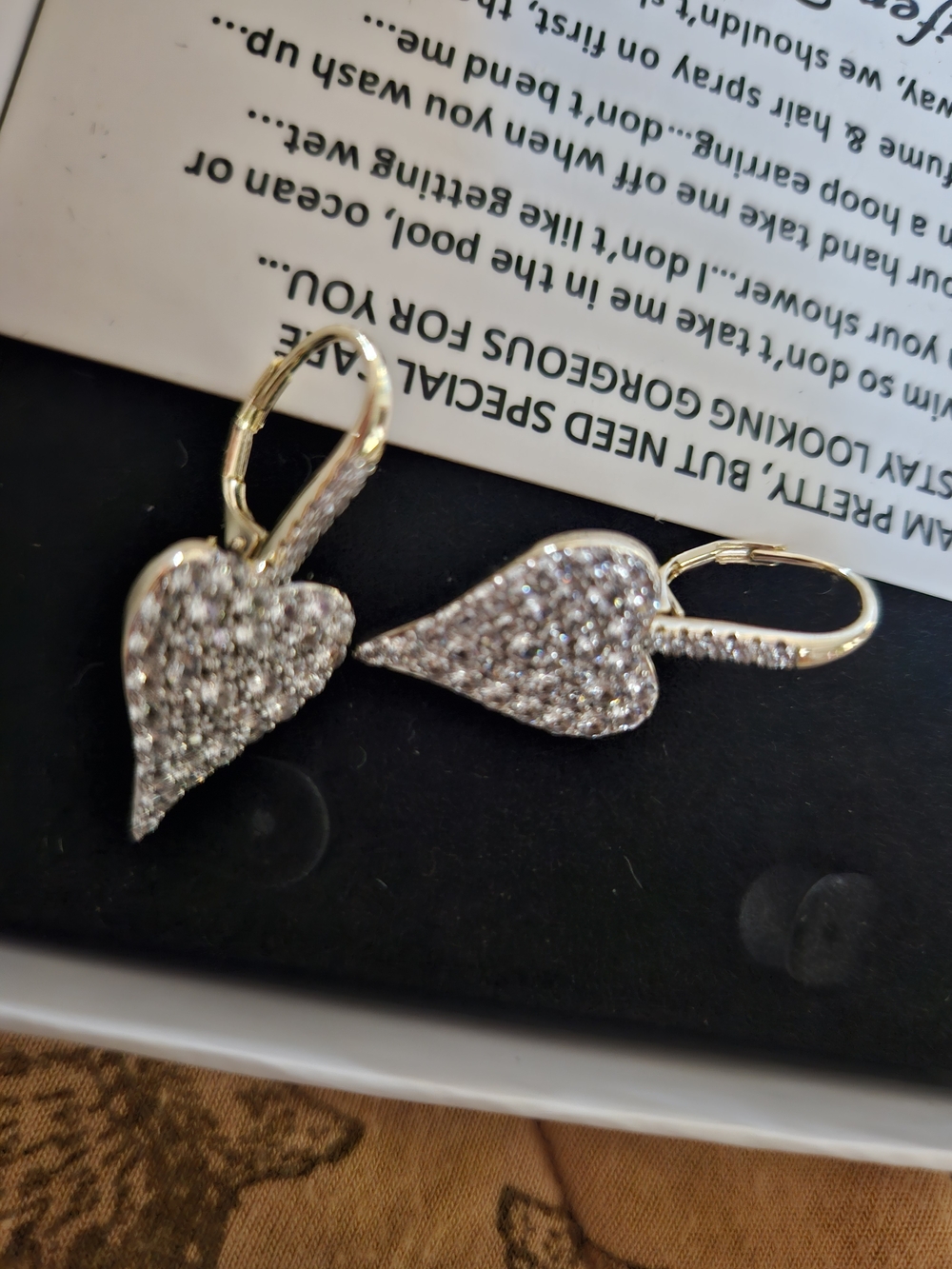 Jennifer Miller Sparkling Heart Pave Earrings New
